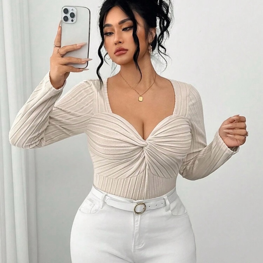 Elegant Cream Long Sleeve Top